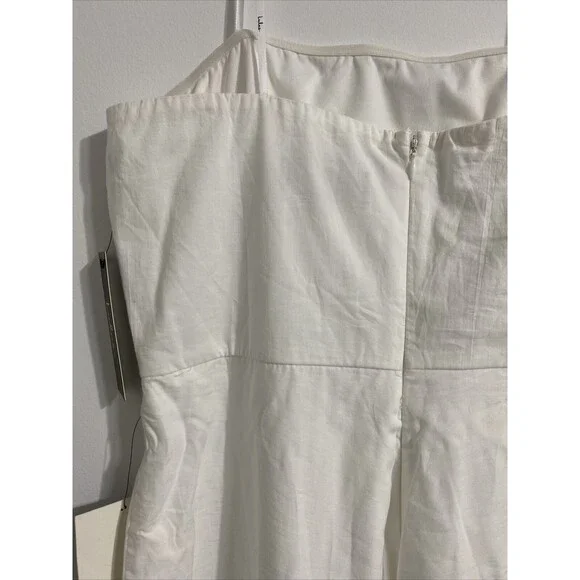 Lulus Dress Women's XL White Sunny Sweetheart Crochet Lace Eyelet Strapless NEW - Picture 8 of 10